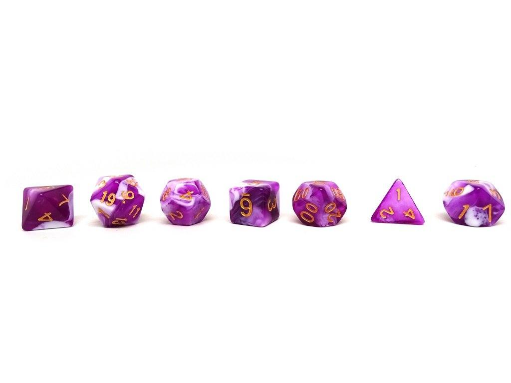 Plum Swirl Dice Collection - 7 Piece Set