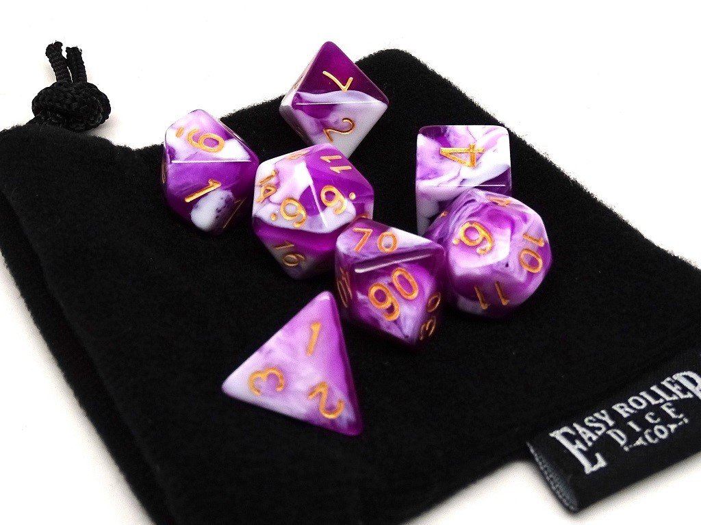 Plum Swirl Dice Collection - 7 Piece Set