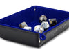 blue foldable dice tray