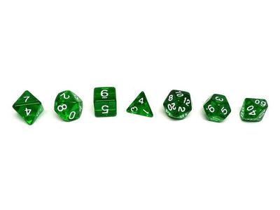 Emerald Green Translucent Dice - 7 Piece Set