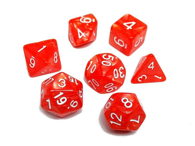 Strawberry Swirl - 7 Piece Dice Collection - Easy Roller Dice Company