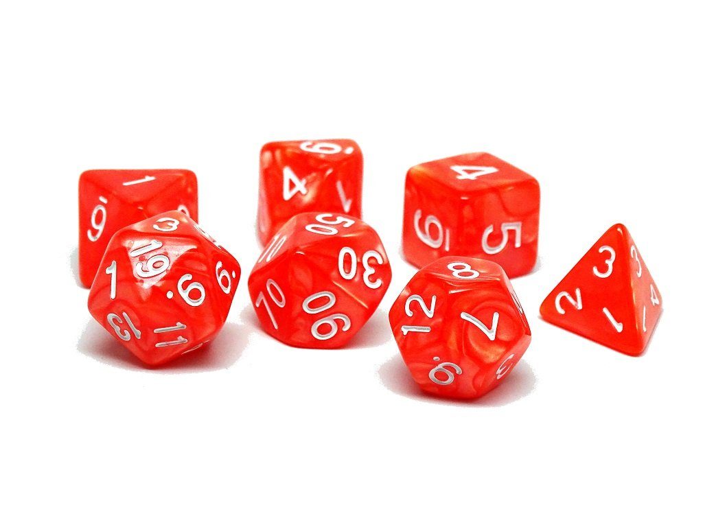 Strawberry Swirl - 7 Piece Dice Collection - Easy Roller Dice Company