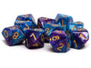 D10 Pack - Ten Count Pack of Turquoise and Magenta Swirl 10 Sided Dice