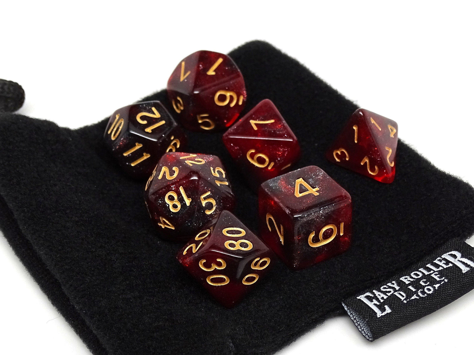Crimson Stardust Dice Collection - 7 Piece Set