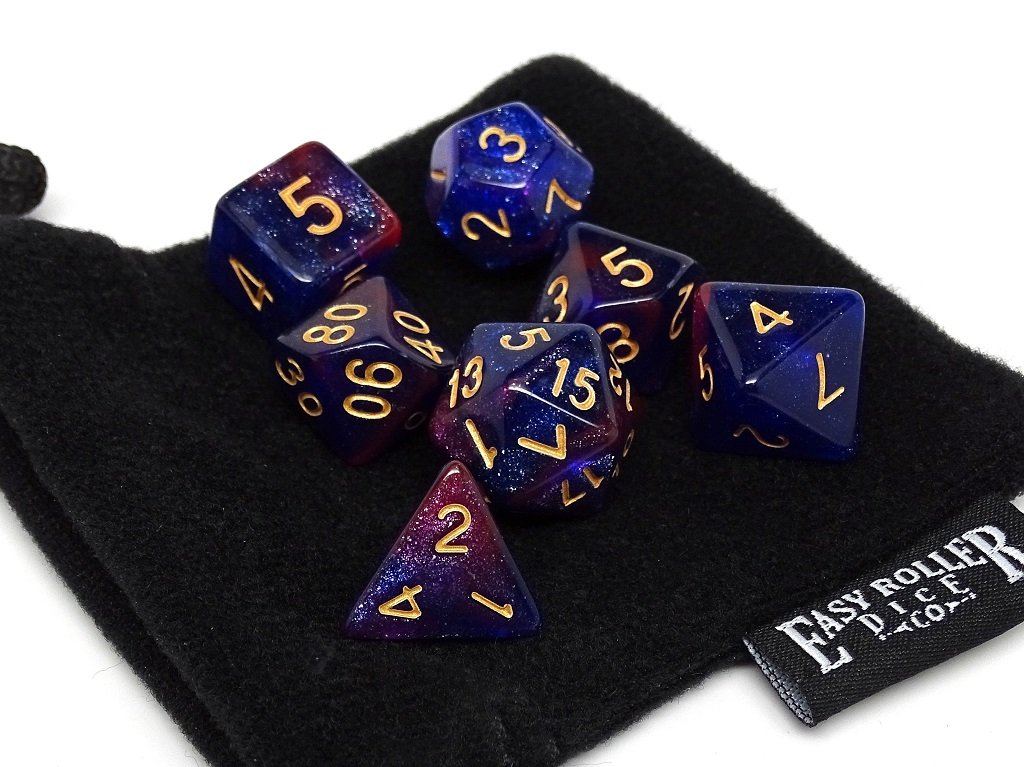 Midnight Purple Stardust Dice Collection - 7 Piece Set