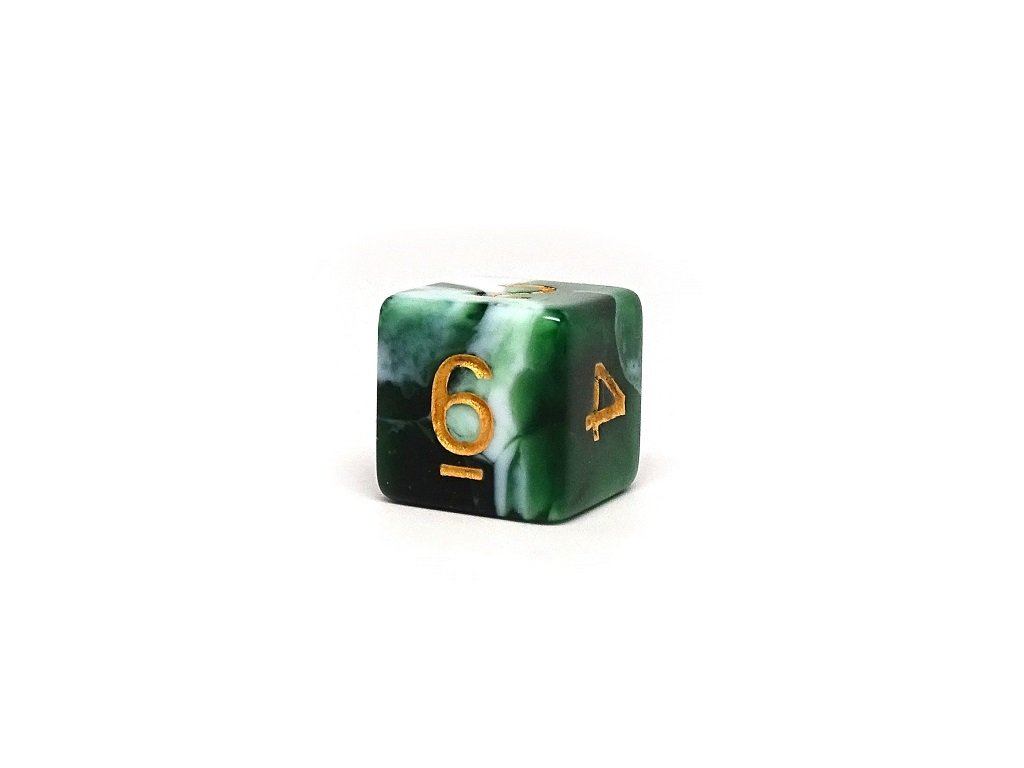 Deep Green Swirl Dice Collection - 7 Piece Set