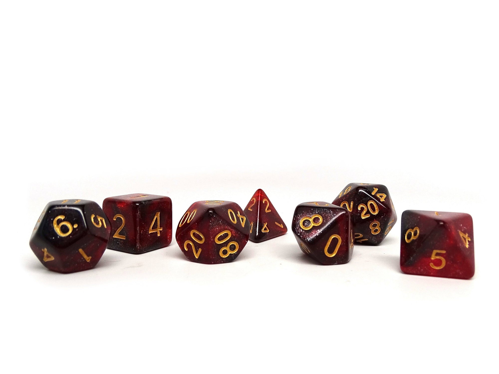 Crimson Stardust Dice Collection - 7 Piece Set