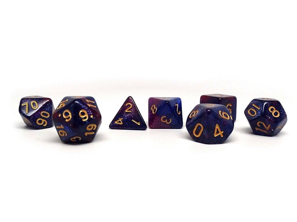 Midnight Purple Stardust Dice Collection - 7 Piece Set