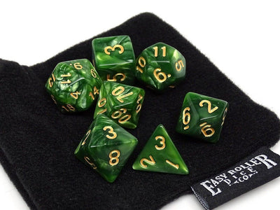Green Granite Dice Collection - 7 Piece Set