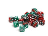 12mm D6 Dice - Green and Red Swirl - 25 Count Bag