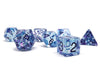 Winter Starburst with Purple Numbering Dice Collection - 7 Piece Set