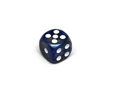 12mm D6 Dice - Blue and Silver Granite - 25 Count Bag