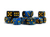 12mm D6 Dice - Blue and Black Swirl - 25 Count Bag