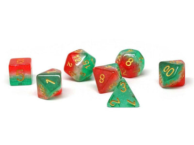 Frozen 3 Tone - Green, White, Red with Gold Font - 7 Piece Set