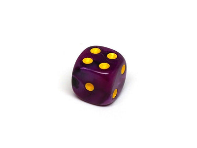 12mm D6 Dice - Purple and Black Swirl - 25 Count Bag
