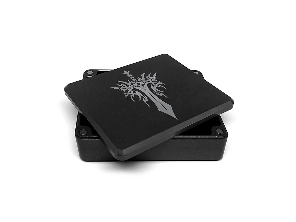 CNC Aluminum Dice Case - Sword Design