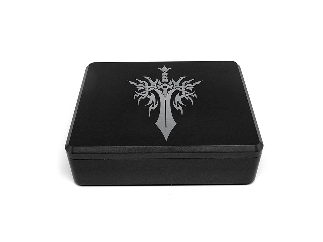 CNC Aluminum Dice Case - Sword Design