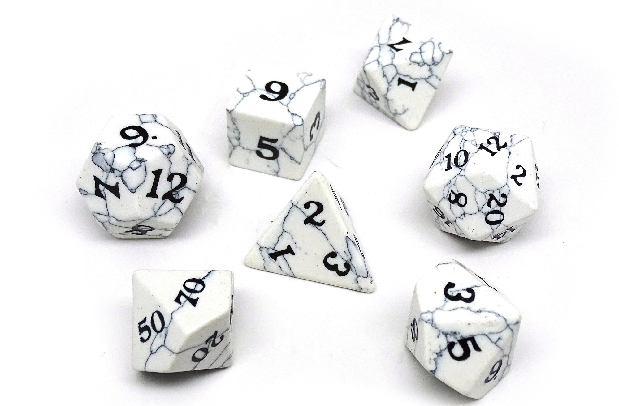 white howlite dice set