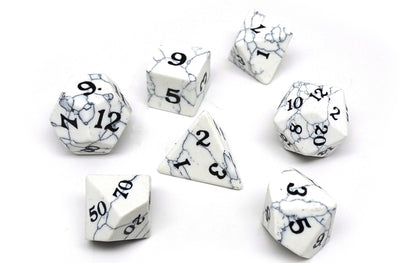 white howlite dice set