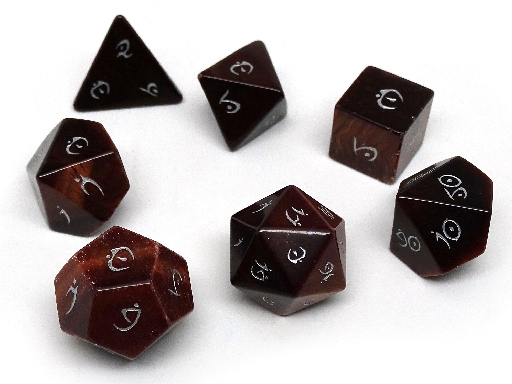 Stone Dice Collection - Red Tigers Eye- Elvenkind Font