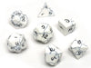 Stone Dice Collection - White Howlite - Elvenkind Font
