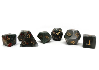 Stone Dice Collection - African Bloodstone - Signature Font