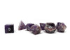 amethyst polyhedral dice set side view