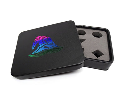 Dice Display and Storage Case - Multicolor Prism Wizard Hat Design