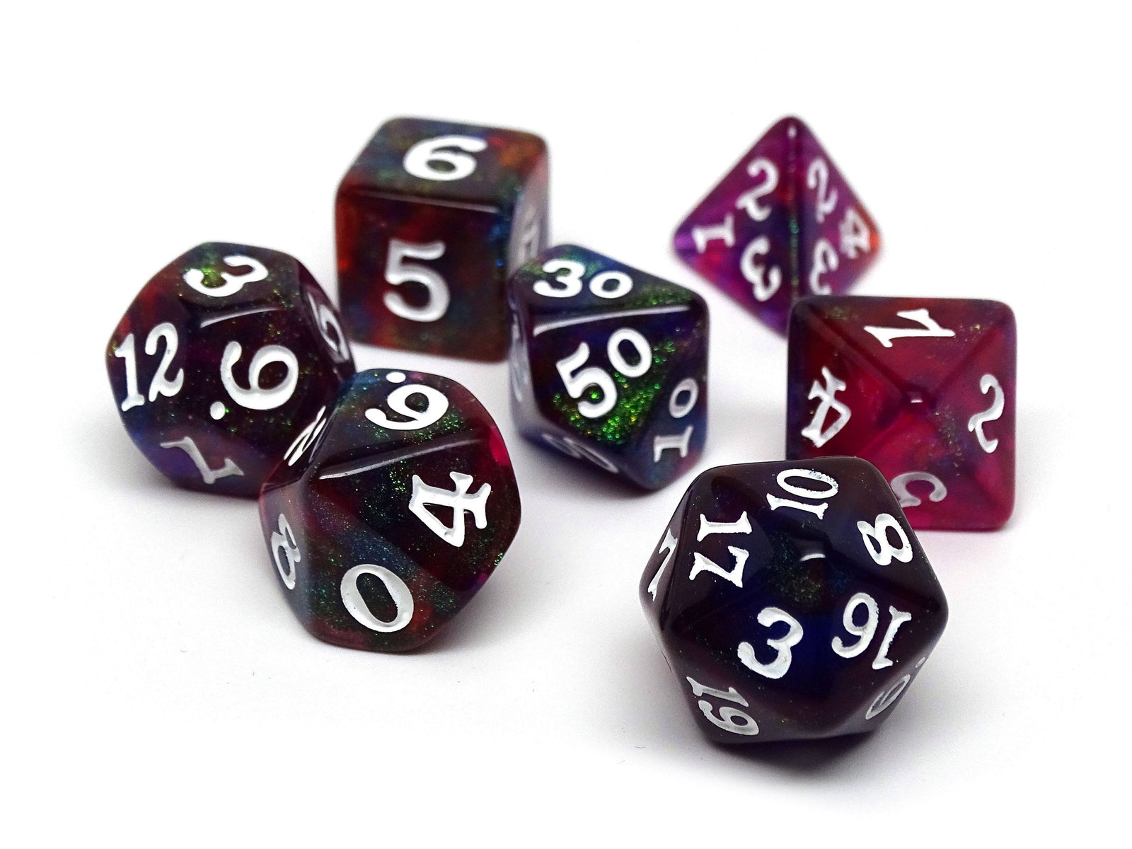 Nebula Stardust Dice Collection - 7 Piece Set