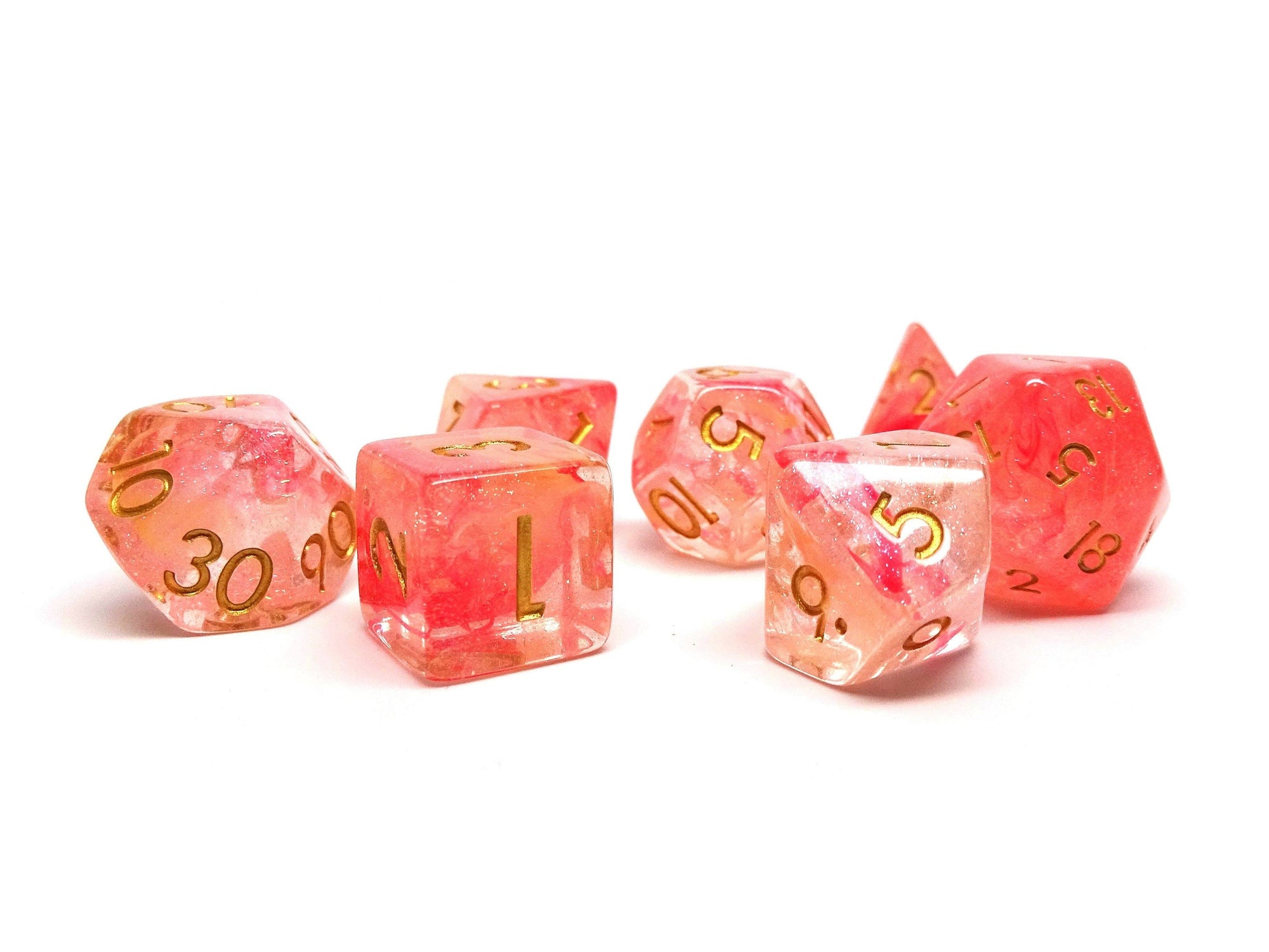 Pink Stardust Dice Collection - 7 Piece Set