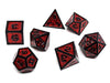 Heroic Dice of Metallic Luster - Red with Black Font