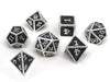 Heroic Dice of Metallic Luster -  Black with Silver Font
