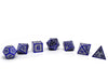 Heroic Dice of Metallic Luster - Silver with Purple Font