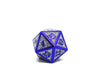 Heroic Dice of Metallic Luster - Single D20 Dice - Silver with Purple Font