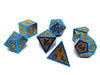 Heroic Dice of Metallic Luster - Gold with Blue Font