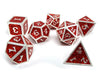 Heroic Dice of Metallic Luster - Red with Silver Font