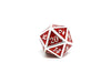 Heroic Dice of Metallic Luster - Single D20 Dice - Red with Silver Font