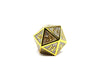 Heroic Dice of Metallic Luster - Single D20 Dice - Silver with Gold Font