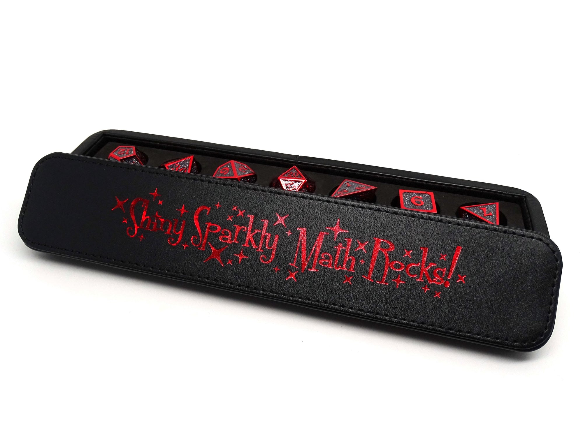 Dice Coffer - Shiny Sparkly Math Rocks - Red Design