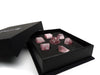 Pink Cat's Eye Dice Set With Dragon Font