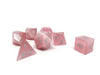 Pink Cat's Eye Dice Set With Dragon Font