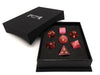 Rose Cat's Eye Dice Set With Dragon Font