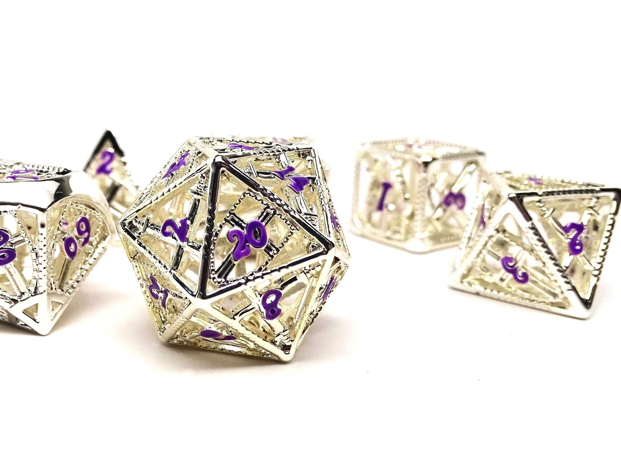 Hollow Dice of Divine Retribution - Silver with Purple Font