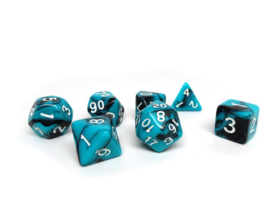Teal and Black Marble - 7 Piece Set