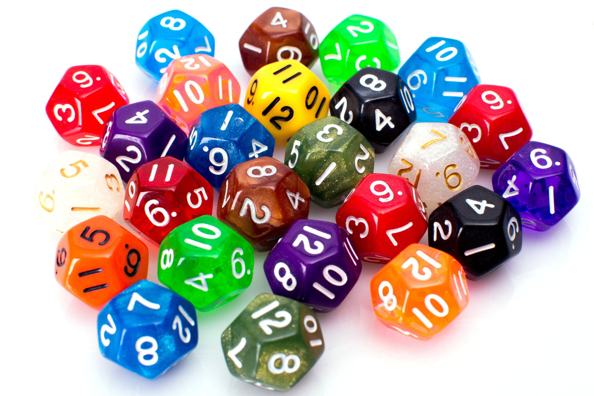 12 Sided Dice | 25 Count Assorted | Multi Colored D12s - Easy Roller ...