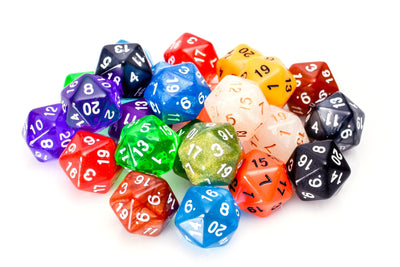 Bulk 20 Sided Dice | 25 Count Assorted D20s