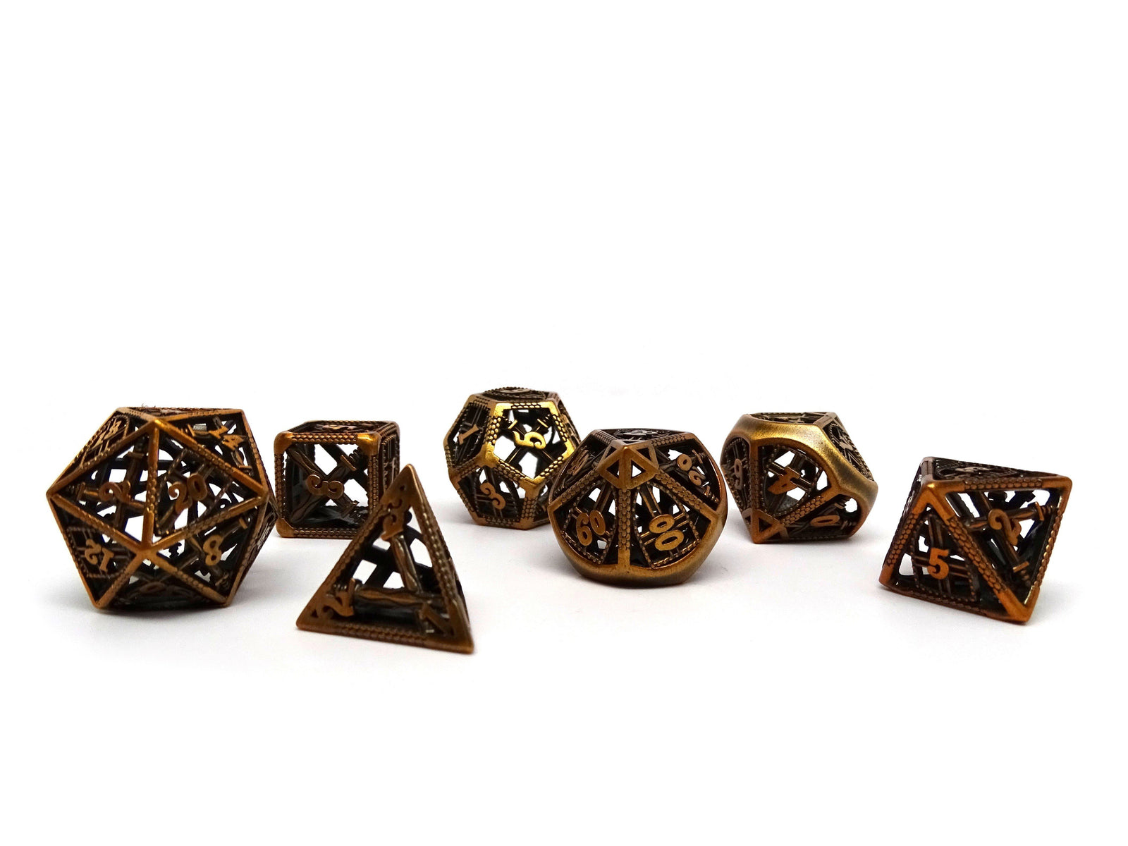 gold hollow metal dice