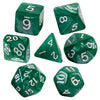 Green Marbled 7 Dice Set With Bag