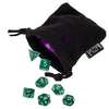 Green Marbled Dice  7 PC Set With Carrying Bag