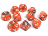 D10 Pack - Ten Count Pack of Orange and Grey Granite 10 Sided Dice